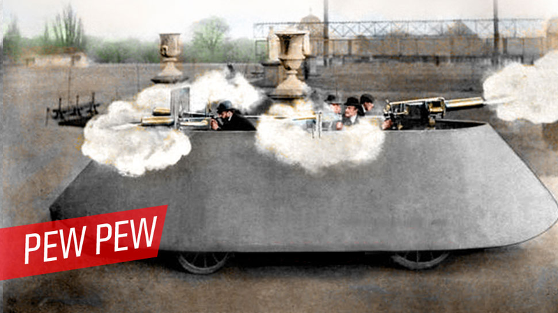 Illustration for article titled The First Armored Car Was This Terrifying War-Making Machine